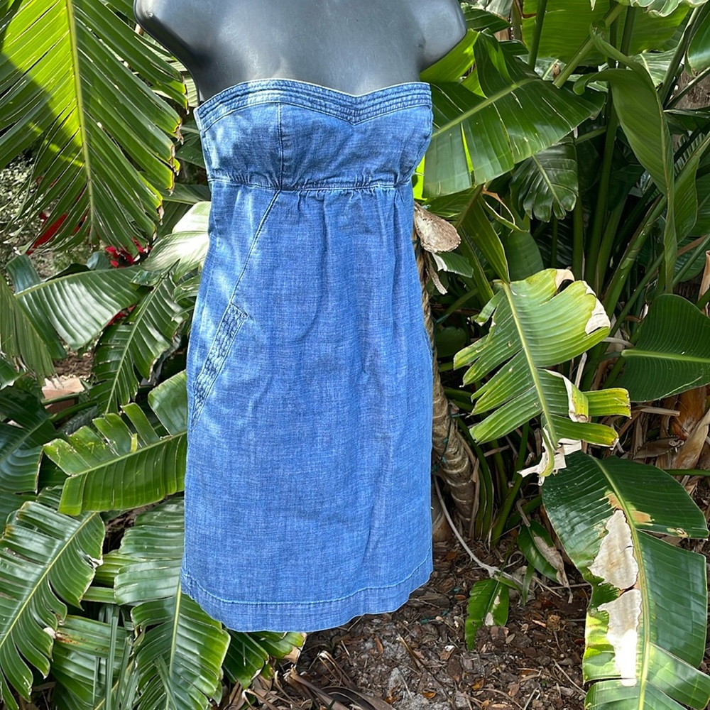 strapless denim dress